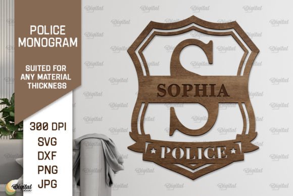 Download Letter S SVG. Police Monogram Laser Cut - Premium Resources