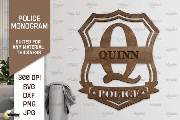 Download Letter Q SVG. Police Monogram Laser Cut - Premium Bundle