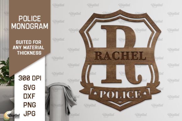 Download Letter R SVG. Police Monogram Laser Cut - Premium Bundle