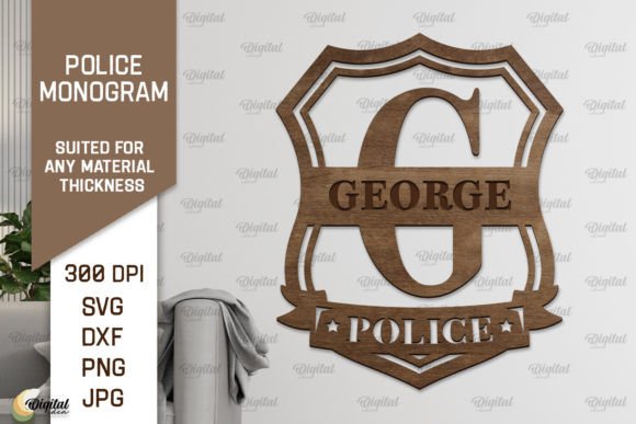 Download Letter G SVG. Police Monogram Laser Cut - Monogram laser cut Collection