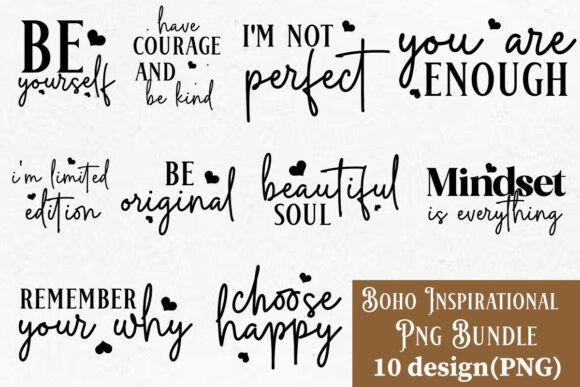 Download Boho Inspirational Quotes PNG BUNDLE - Inspirational quotes Collection