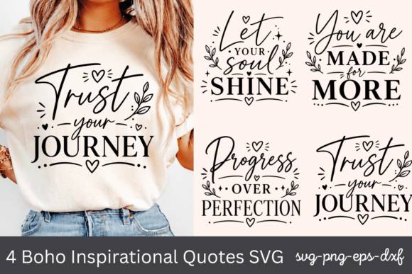 Download 4 Boho Inspirational Quotes SVG - Inspirational quotes Collection