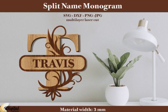 Download &nbsp;Split Name&nbsp; T Monogram Laser Cut - Monogram laser cut Collection