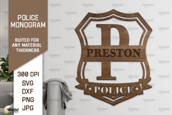 Download Letter P SVG. Police Monogram Laser Cut - Premium Bundle