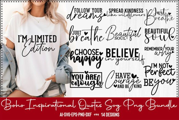 Download Boho Inspirational Quotes SVG PNG Bundle - Inspirational quotes Collection